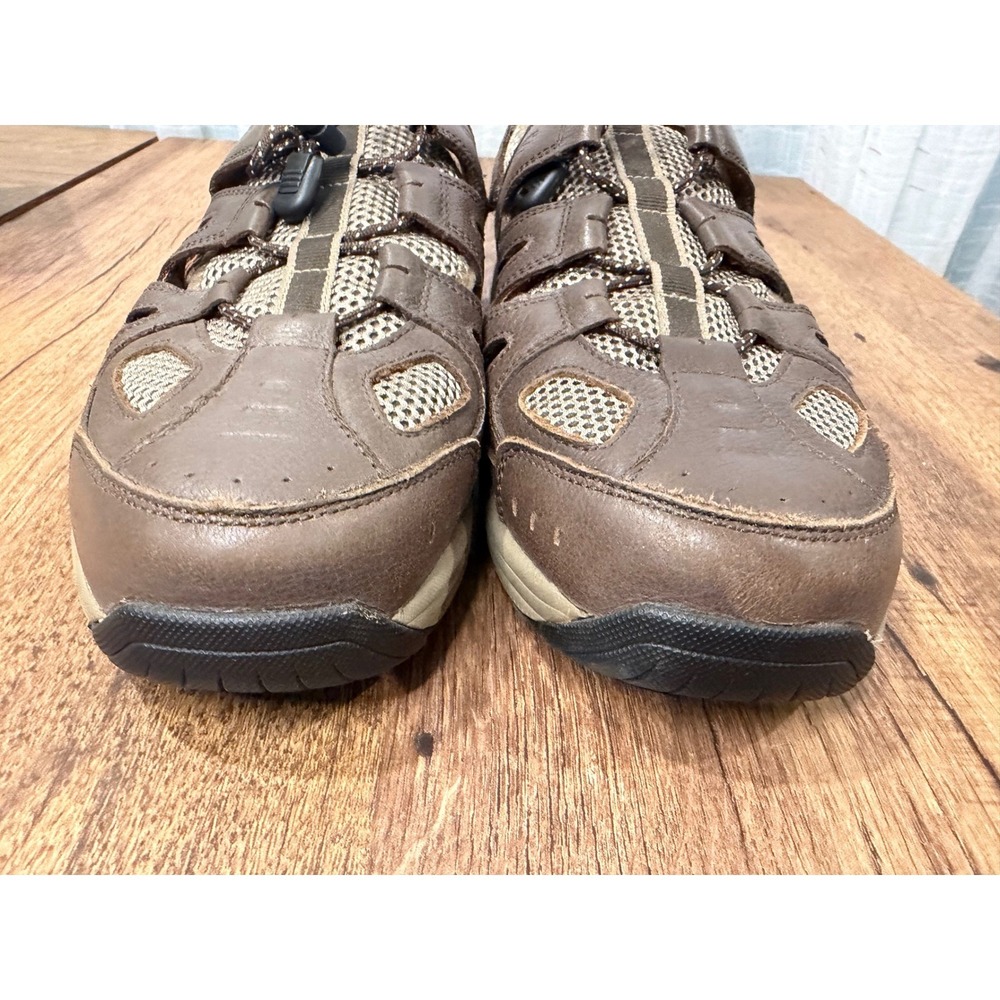Orthofeet Mens Sandals 10 Wide 2E Brown Leather Athletic Fisherman Comfort - Picture 3 of 9